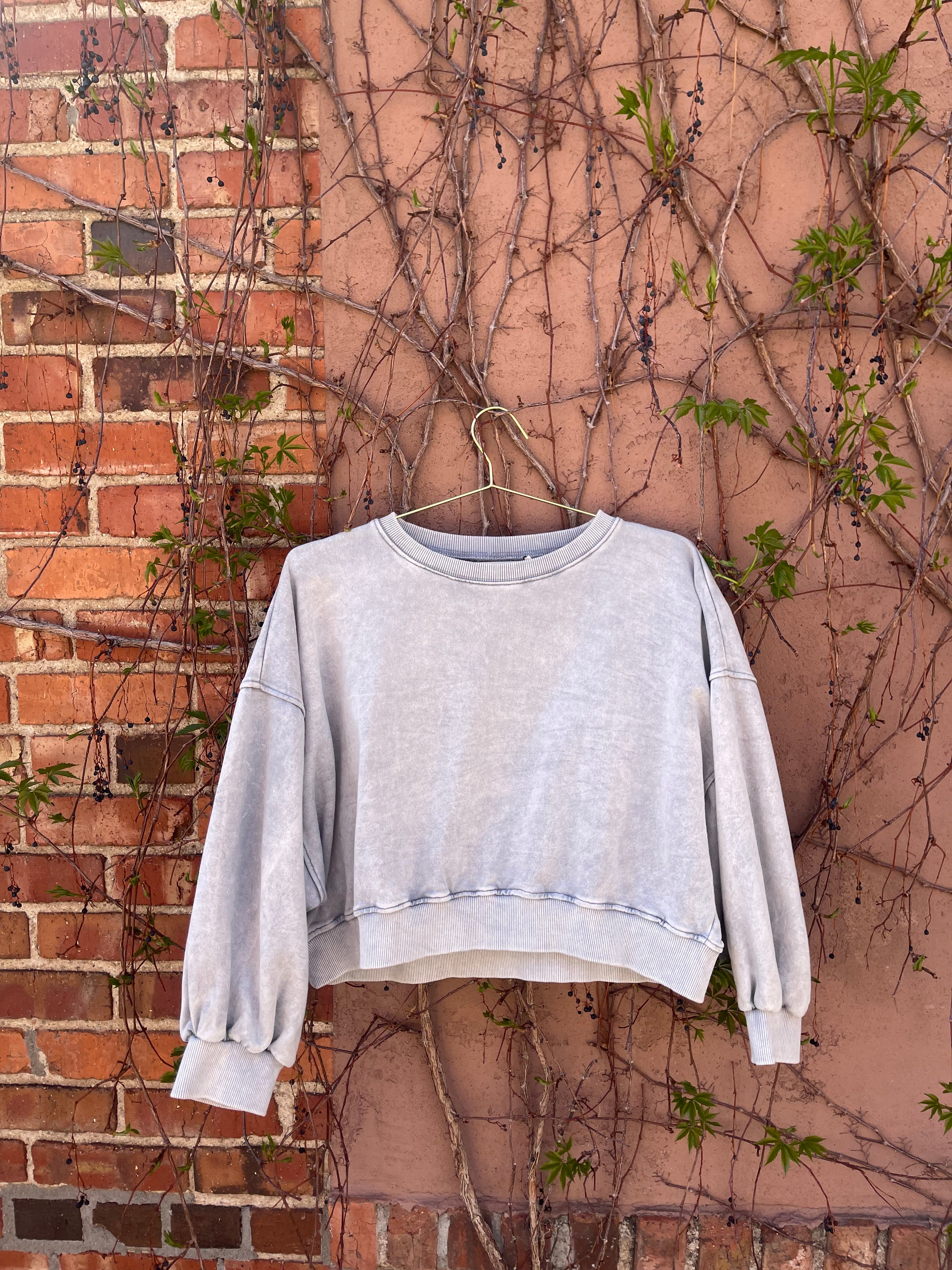 Seseh Cropped Sweatshirt, 100% Cotton, One Size