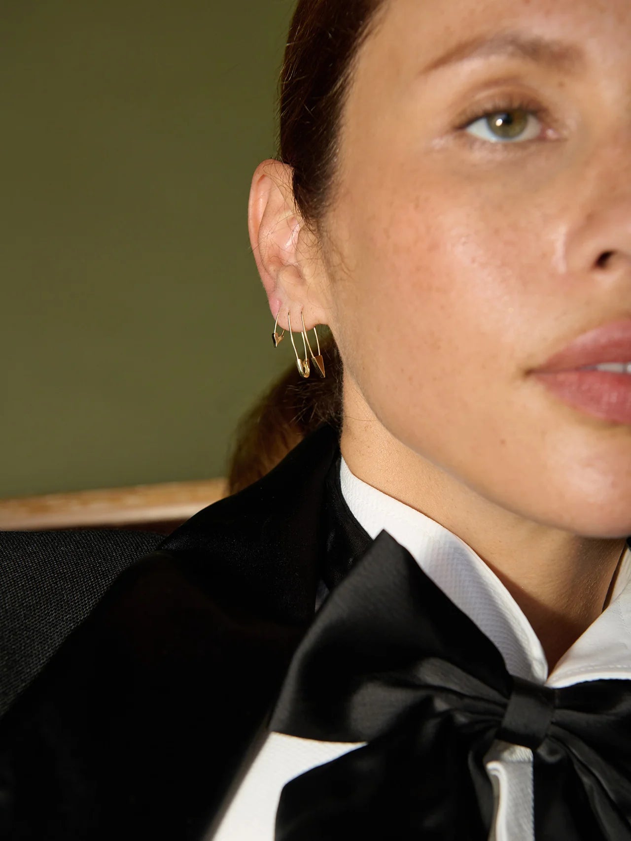 Loren Stewart Single Safety Pin Earring 14kt. YG