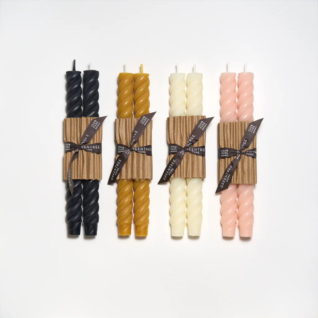 Pair of Rope Taper Candles 10"