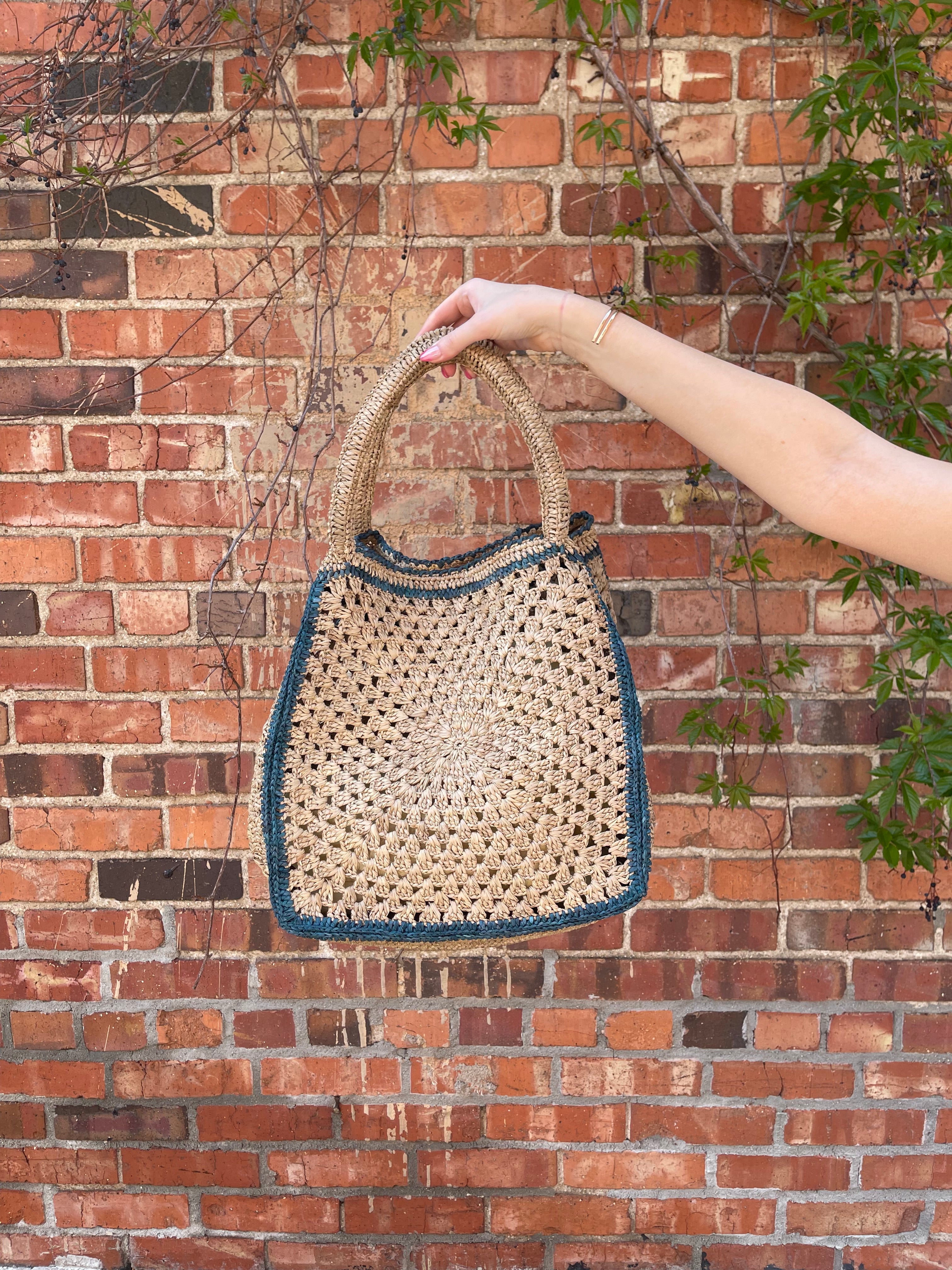 Abril Basket Raffia with Two Handheld Straps XL