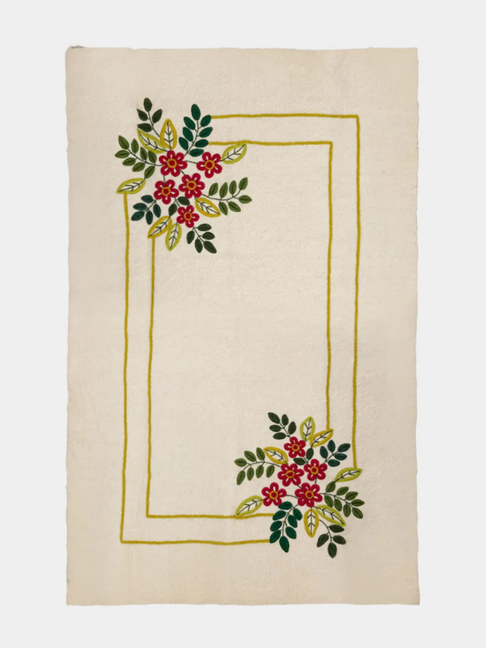 MÉCIA Handmade Wool Blanket Multicolor Embroidery