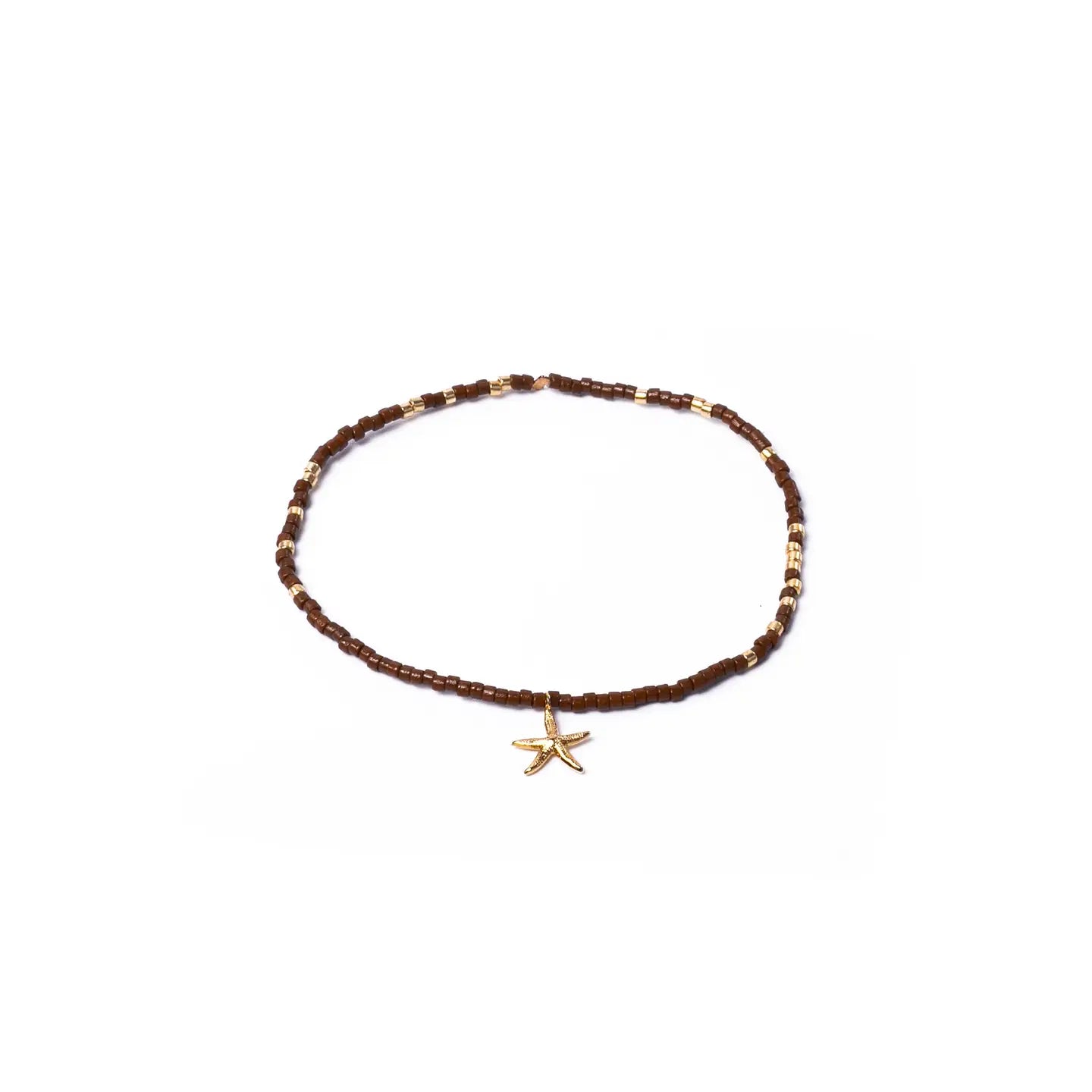 Miyuki Stretchy Beaded Bracelet with Starfish Charm, One Row