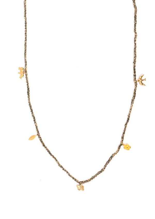 Frida Long Necklace, Five Charms