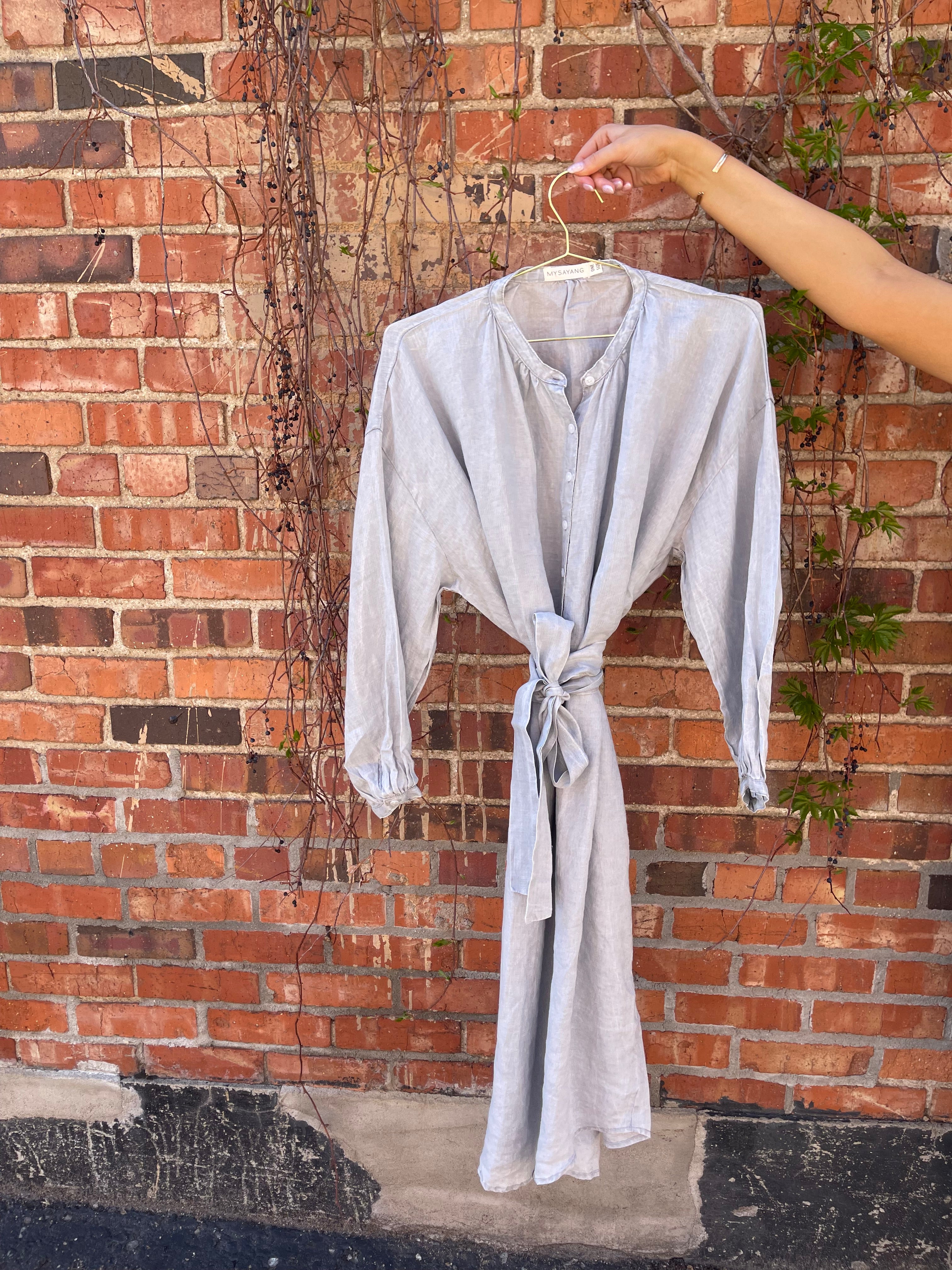 Bayu Long Dress, 100% Linen, One Size