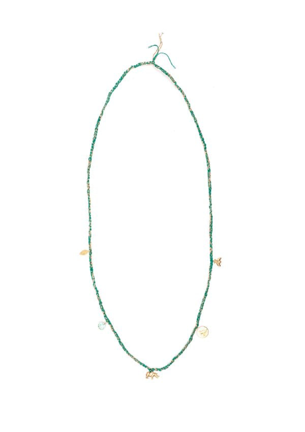 Frida Long Necklace, Five Charms