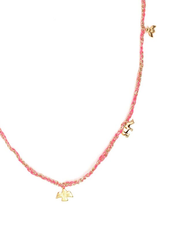 Frida Long Necklace, Five Charms