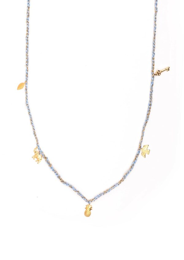 Frida Long Necklace, Five Charms