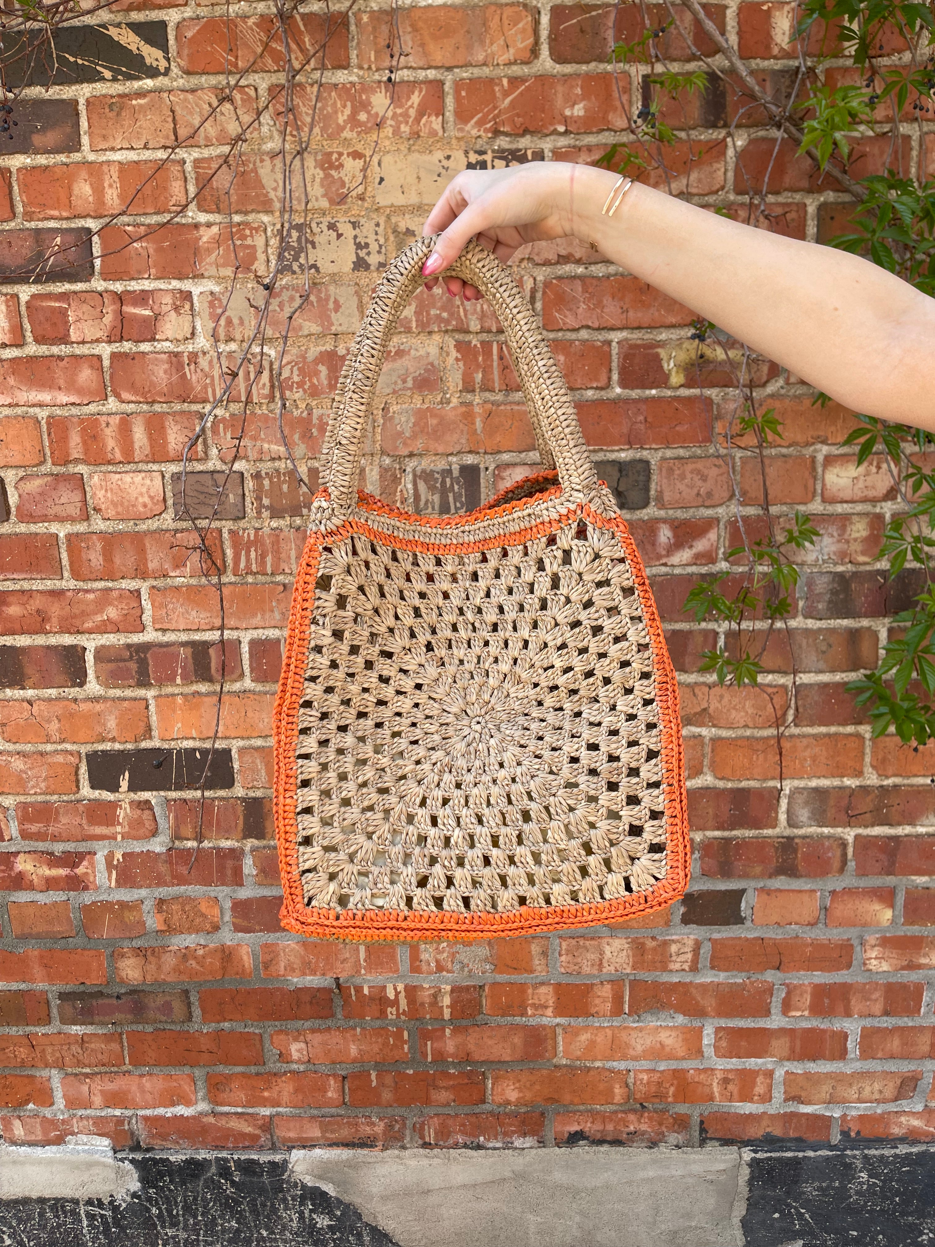 Abril Basket Raffia with Two Handheld Straps XL