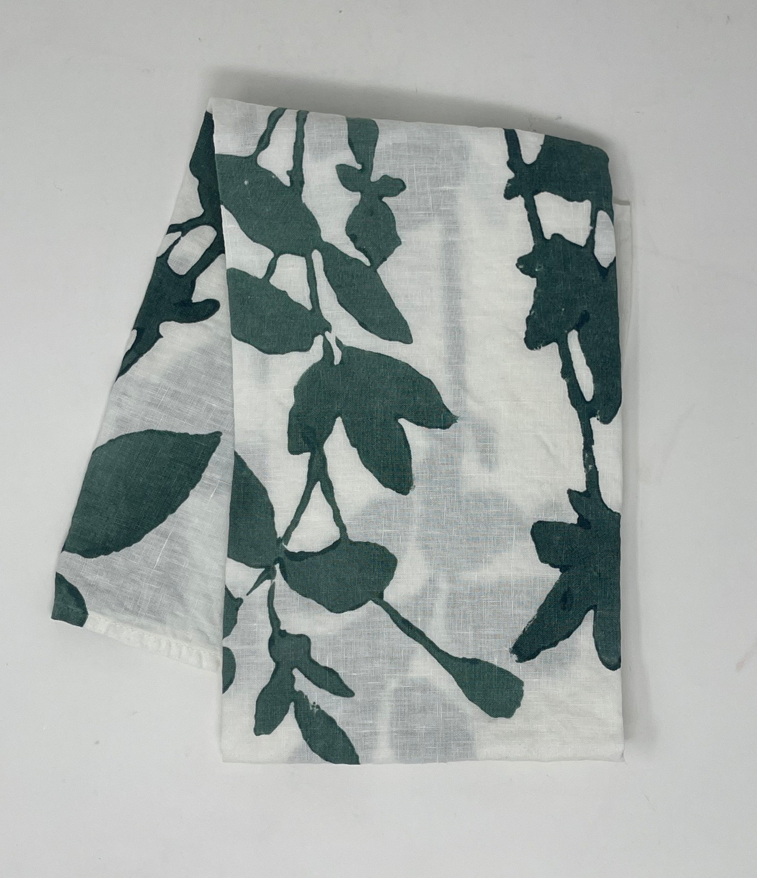 Tea Towel 100% Crumpled Natural White Linen 22" x 27.5"