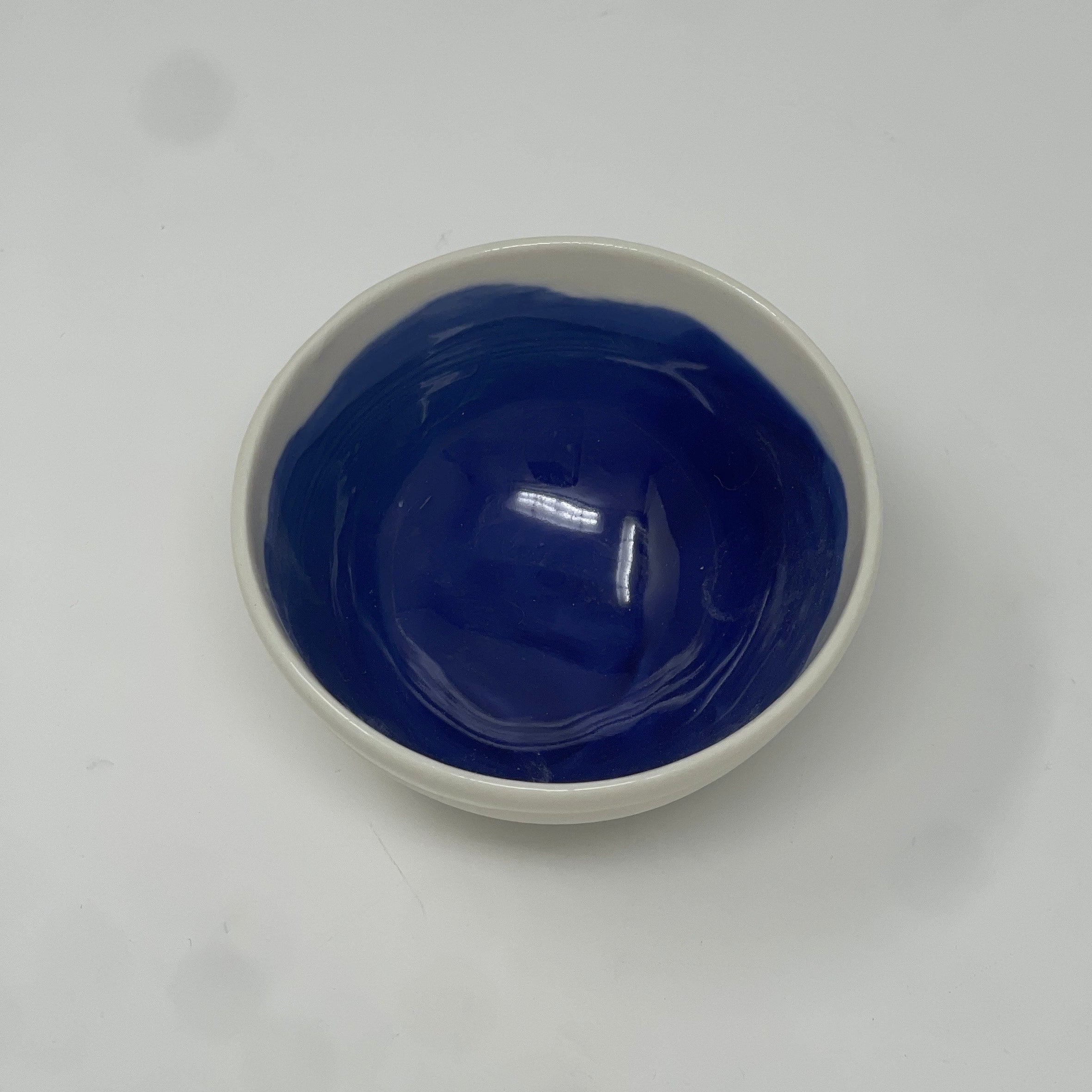 Porcelain Bowl with Watercolor Interior 2.5" Diameter