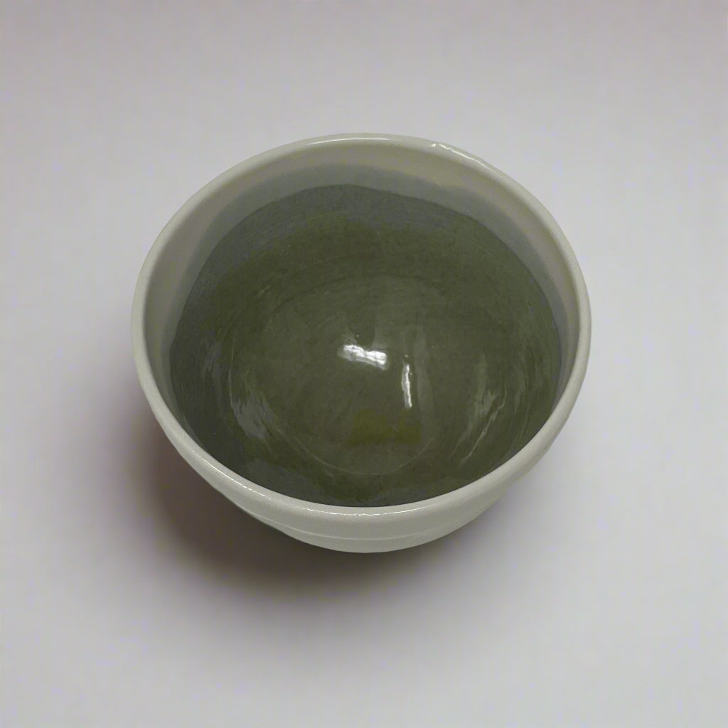 Porcelain Bowl with Watercolor Interior 2.5" Diameter