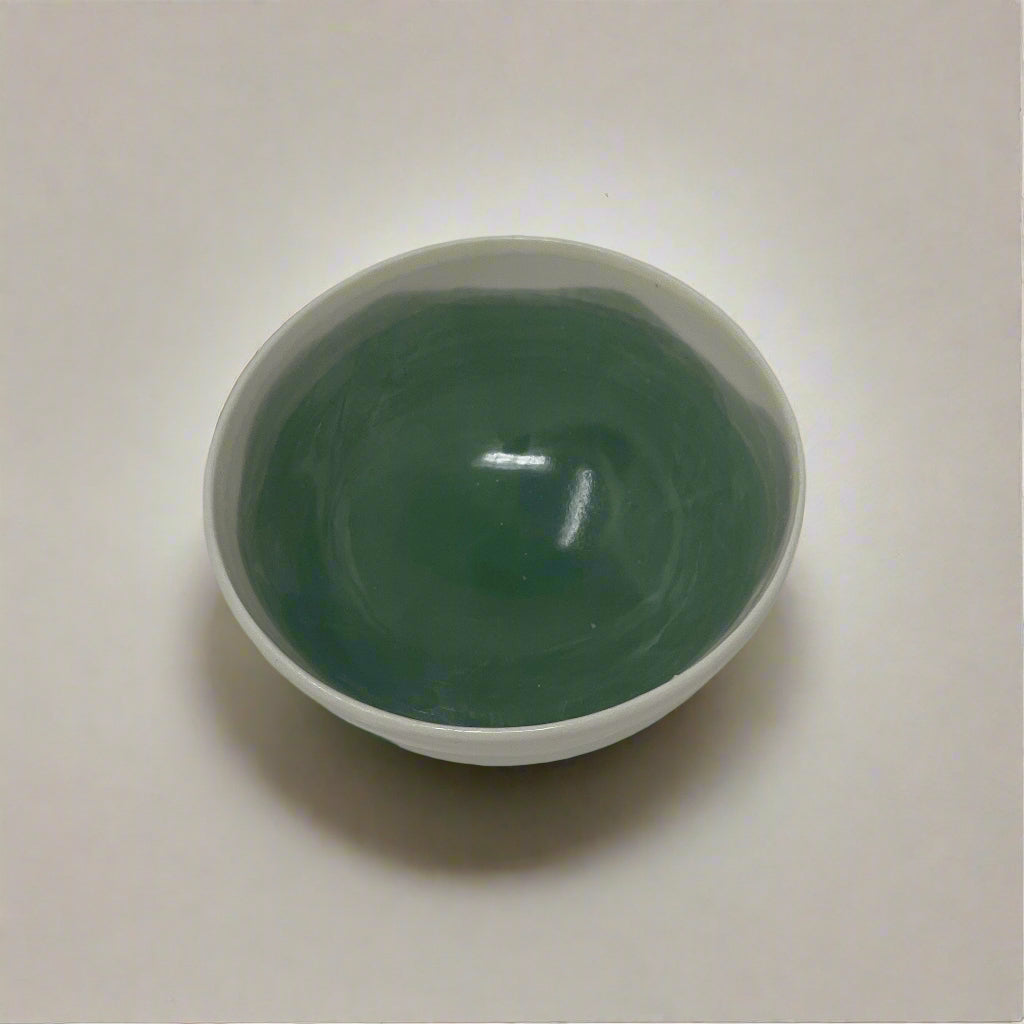 Porcelain Bowl with Watercolor Interior 2.5" Diameter