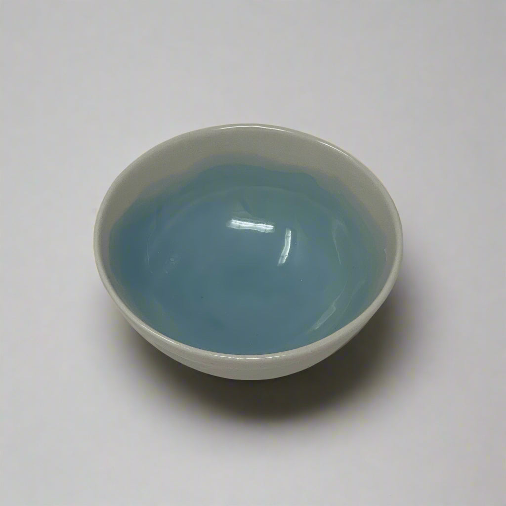 Porcelain Bowl with Watercolor Interior 2.5" Diameter