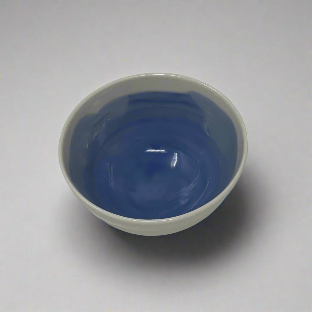 Porcelain Bowl with Watercolor Interior 2.5" Diameter