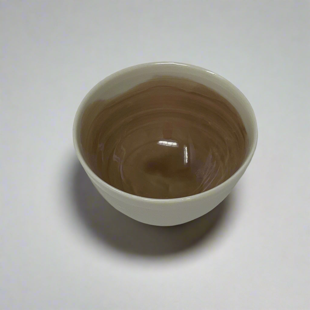 Porcelain Bowl with Watercolor Interior 2.5" Diameter
