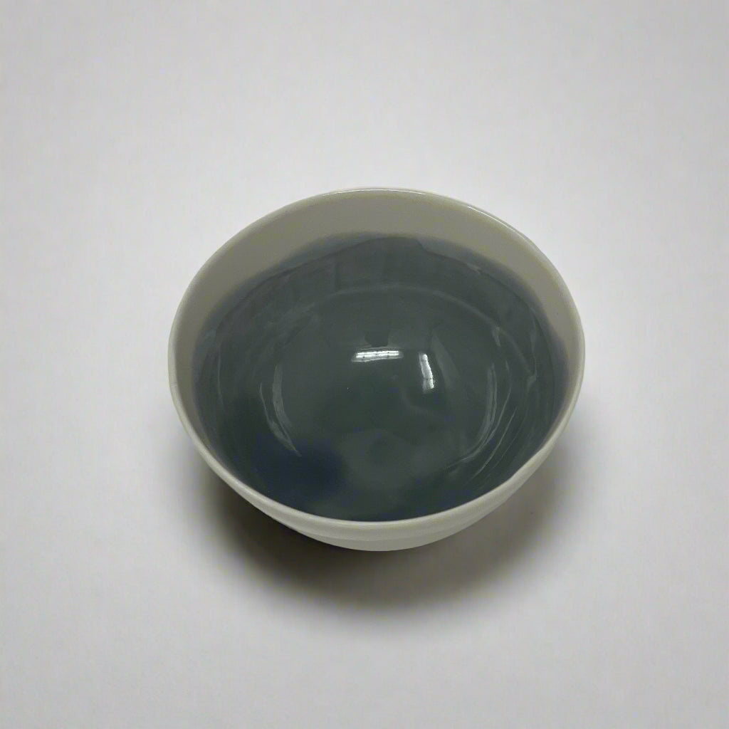 Porcelain Bowl with Watercolor Interior 2.5" Diameter