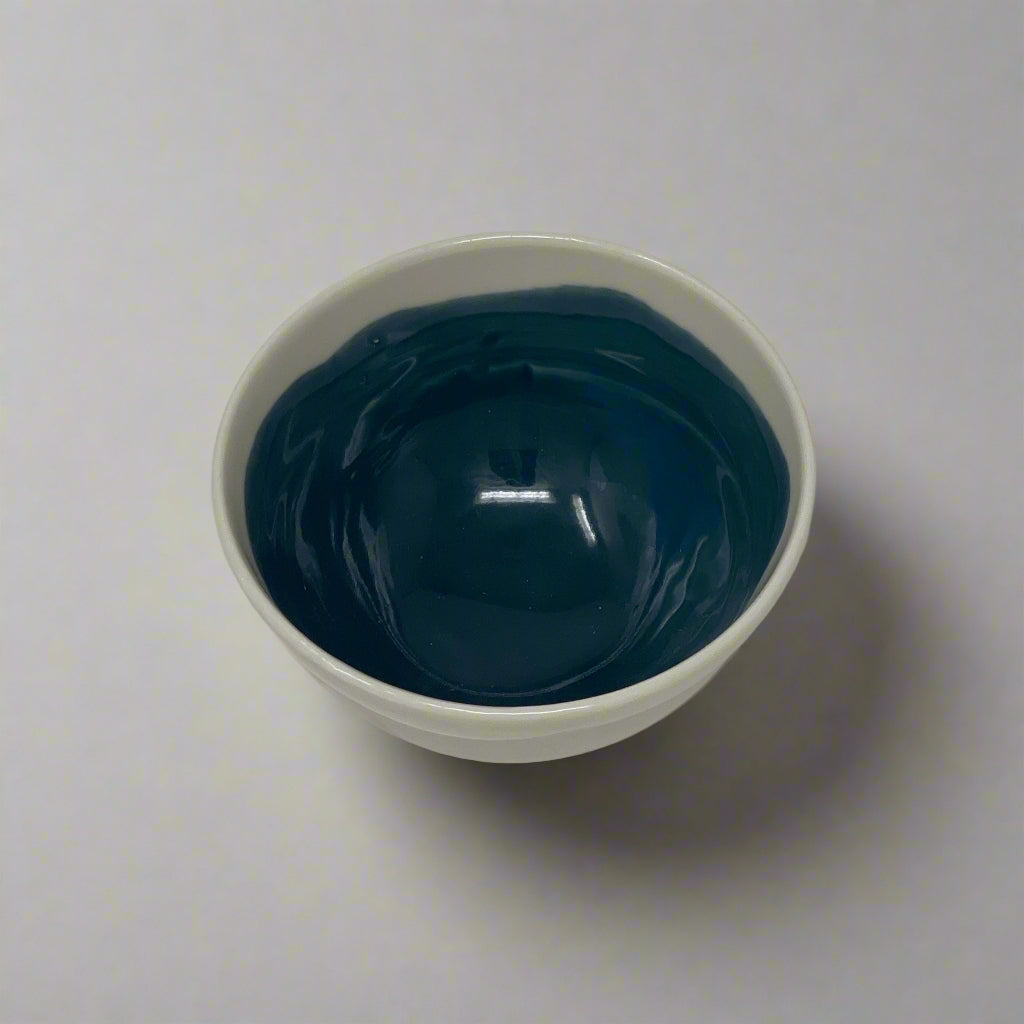 Porcelain Bowl with Watercolor Interior 2.5" Diameter