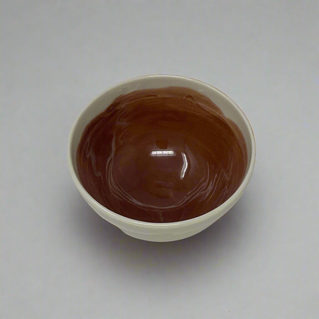 Porcelain Bowl with Watercolor Interior 2.5" Diameter