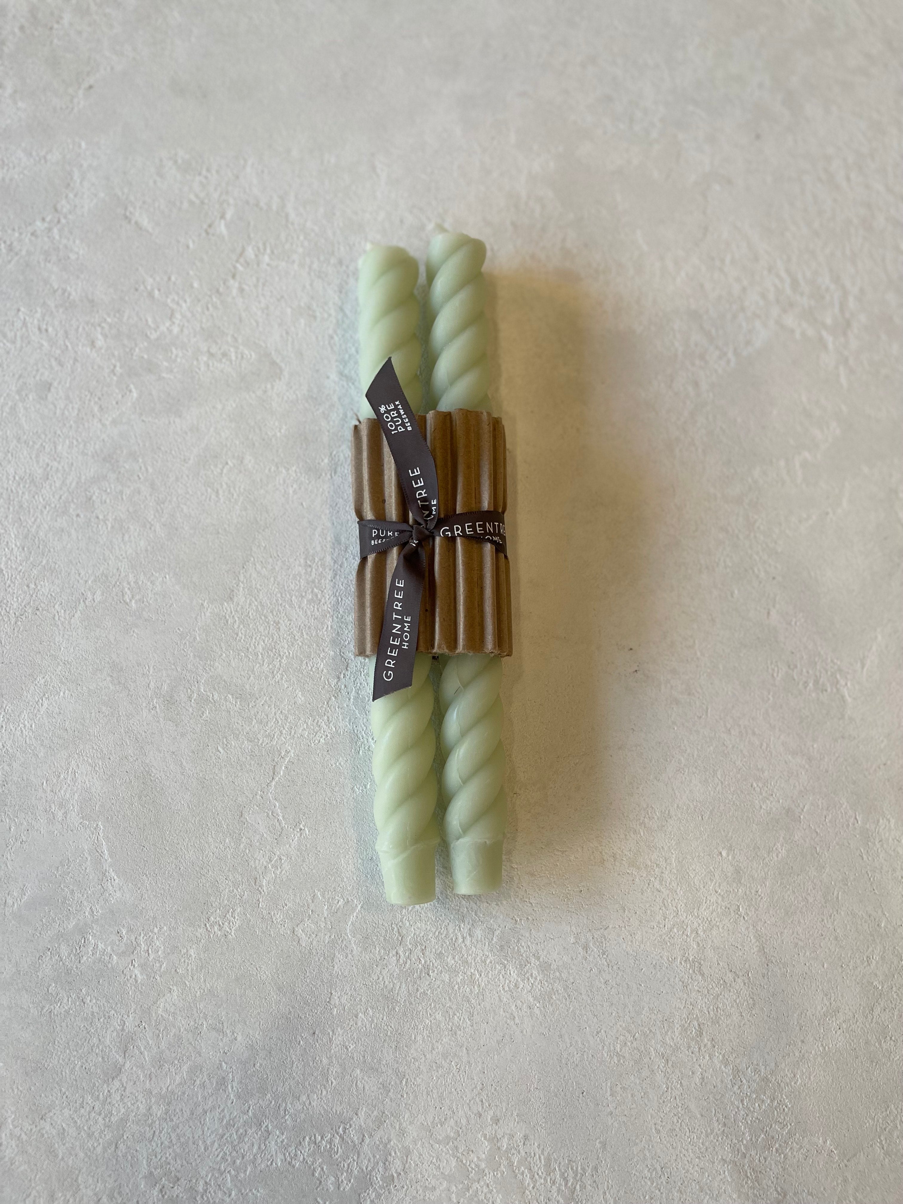Pair of Rope Taper Candles 10"