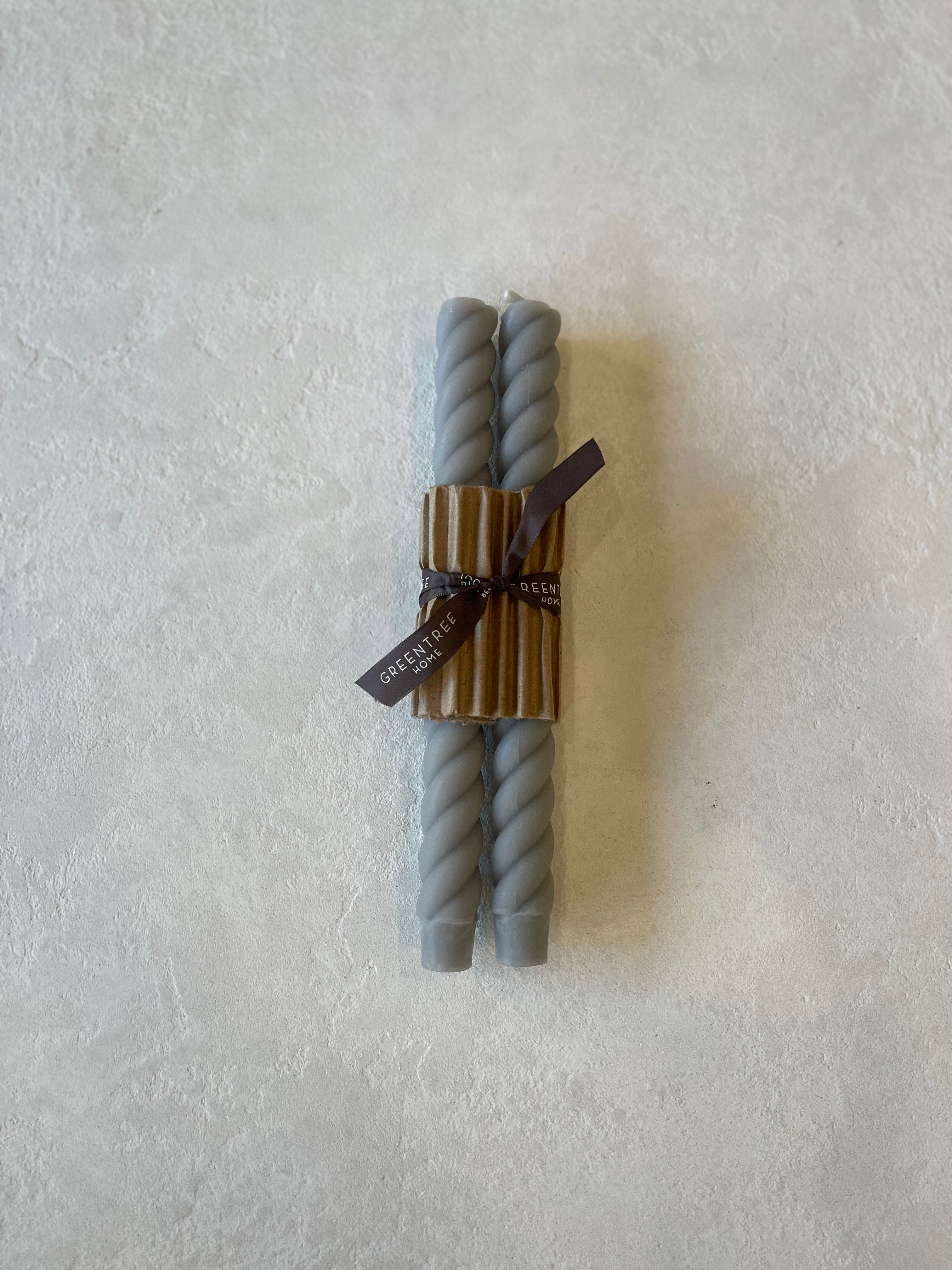 Pair of Rope Taper Candles 10"