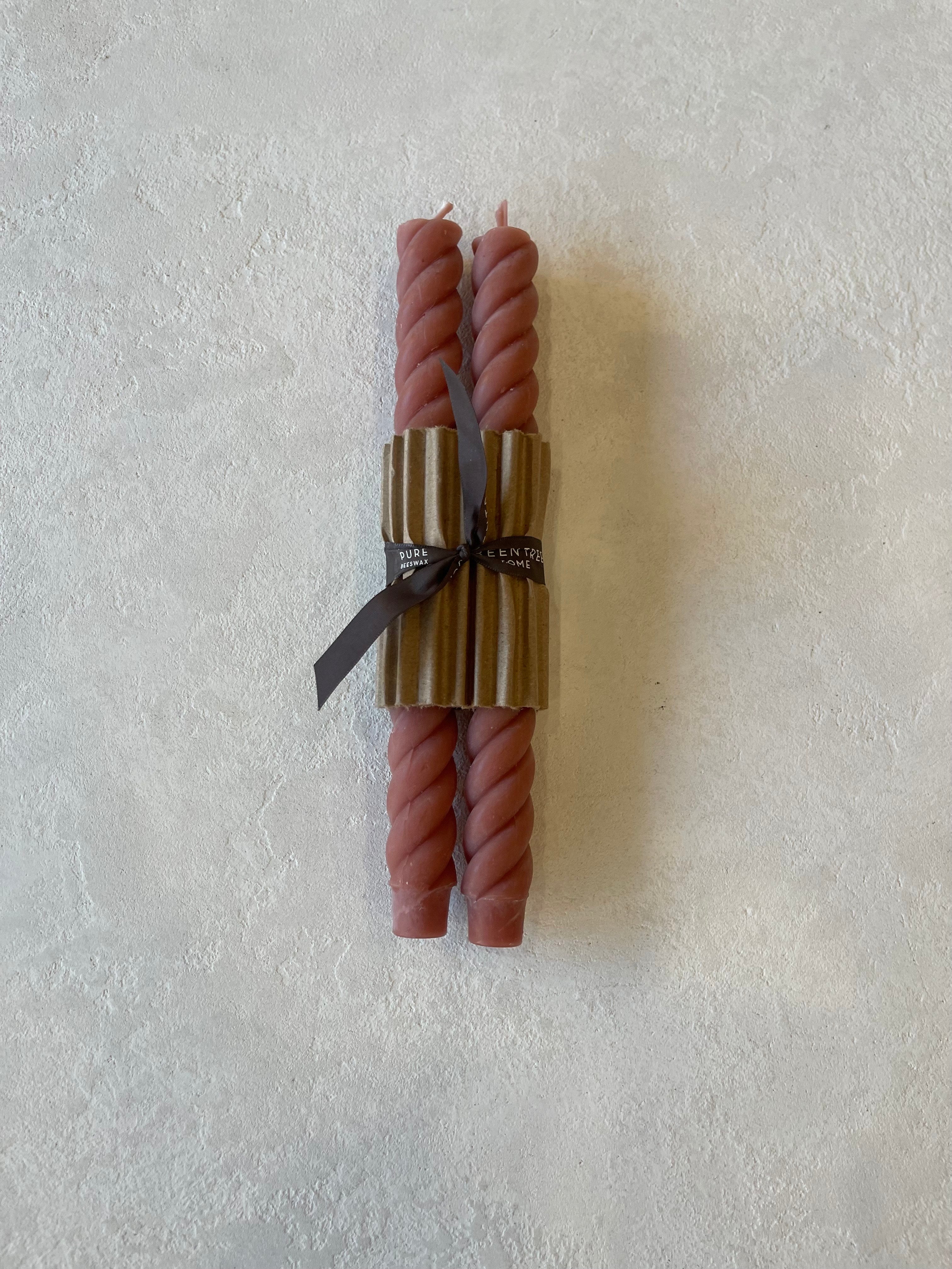 Pair of Rope Taper Candles 10"