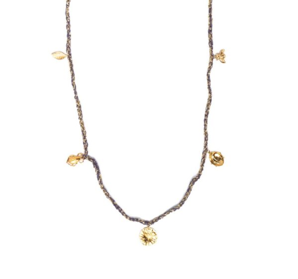 Frida Long Necklace, Five Charms