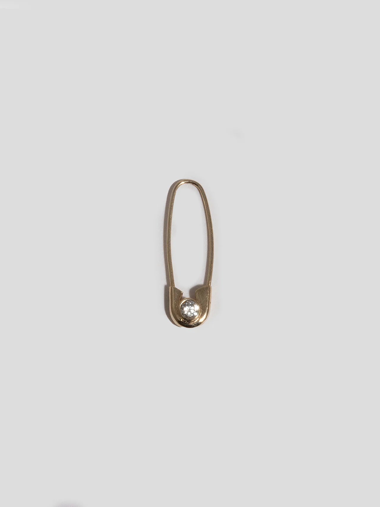 Loren Stewart Single Diamond Cirque Safety Pin Earring 14kt YG