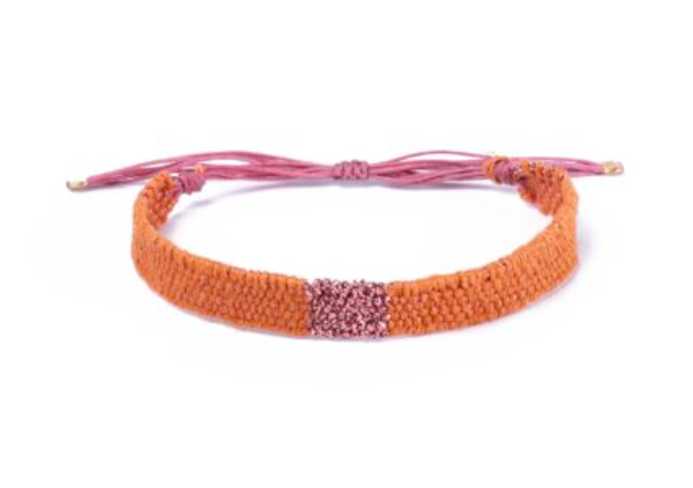 Esmeralda Bracelet, Lurex and Linen