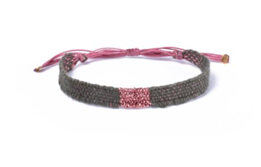 Esmeralda Bracelet, Lurex and Linen