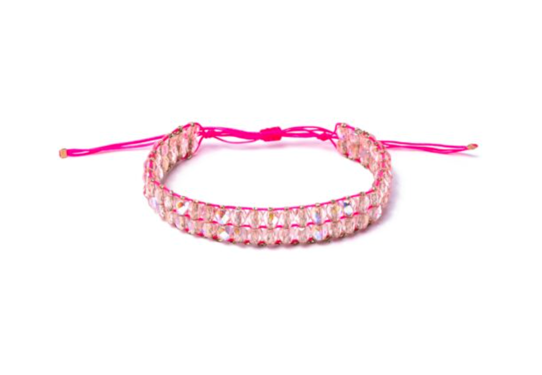 Neon Bracelet with Crystal Beads
