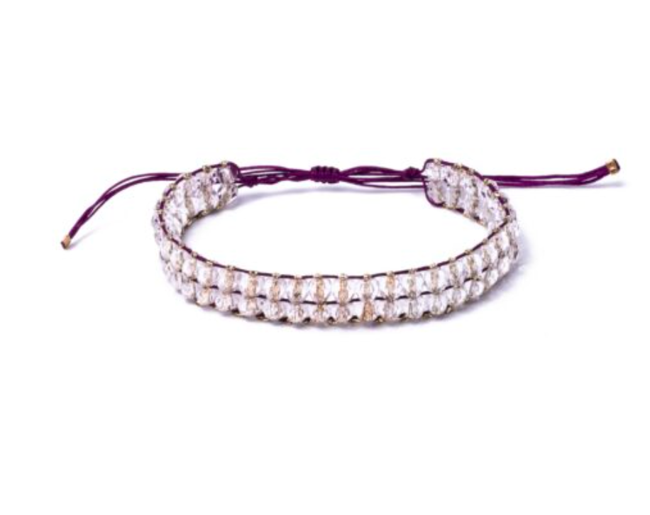 Neon Bracelet with Crystal Beads