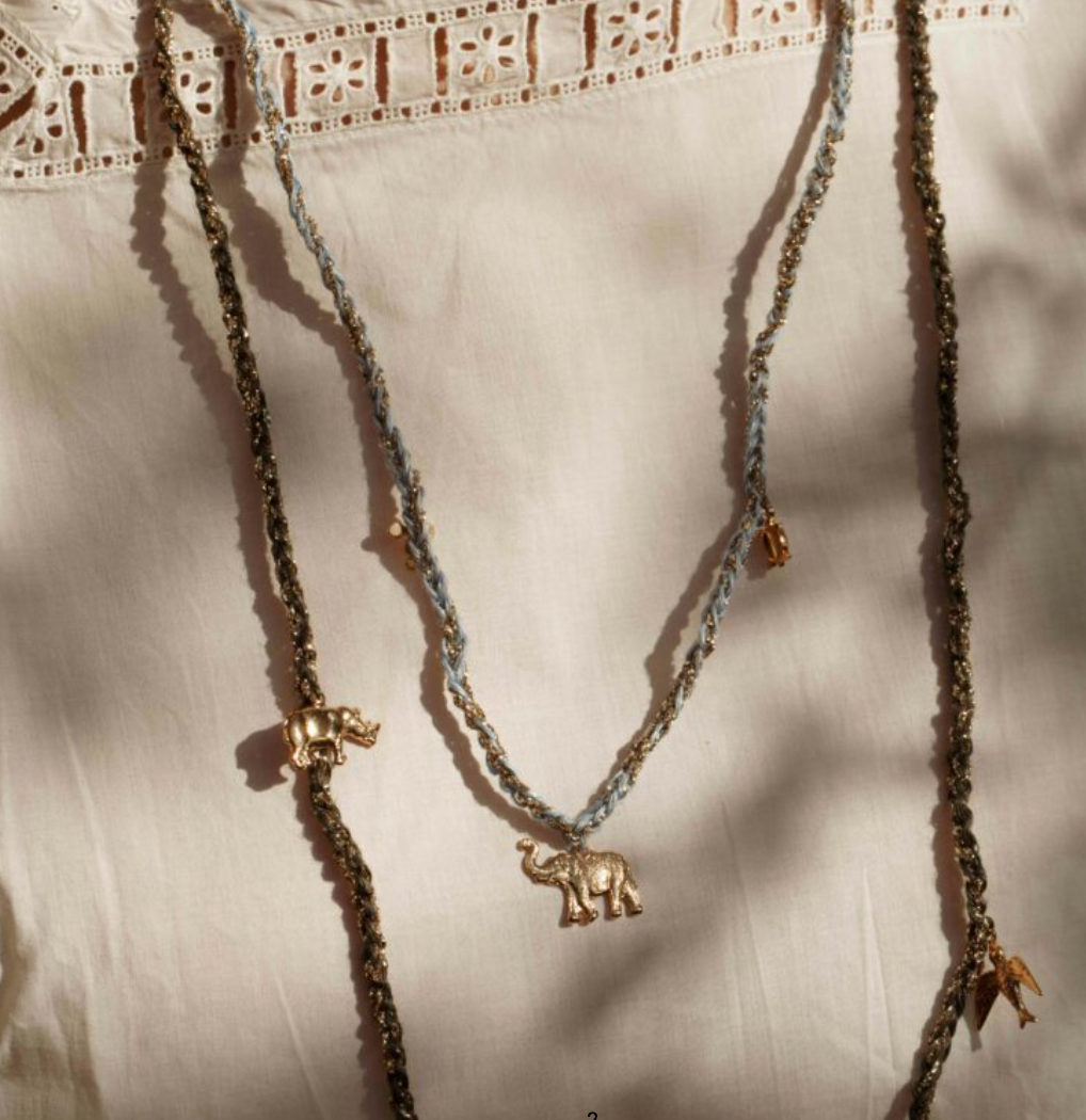 Frida Long Necklace Medium, Three Charms