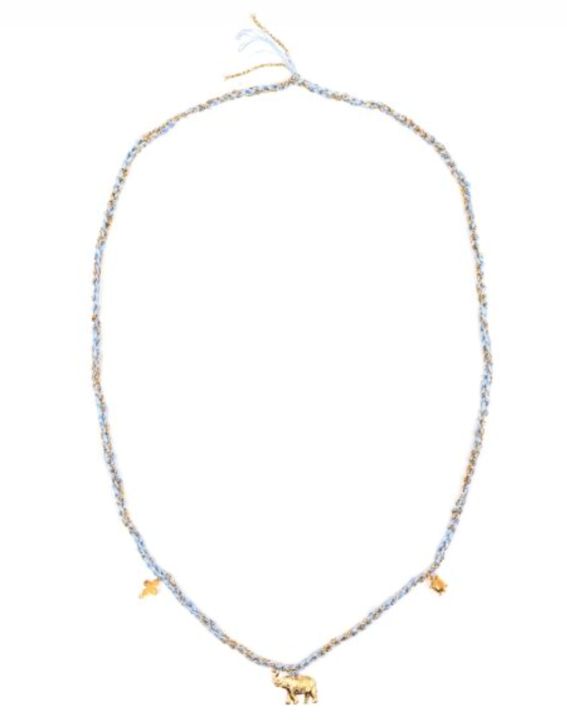 Frida Long Necklace Medium, Three Charms