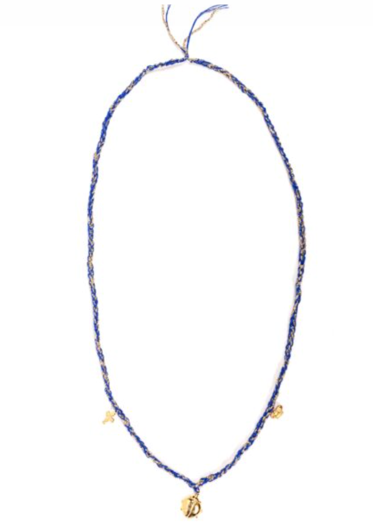 Frida Long Necklace Medium, Three Charms