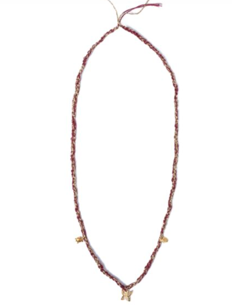 Frida Long Necklace Medium, Three Charms