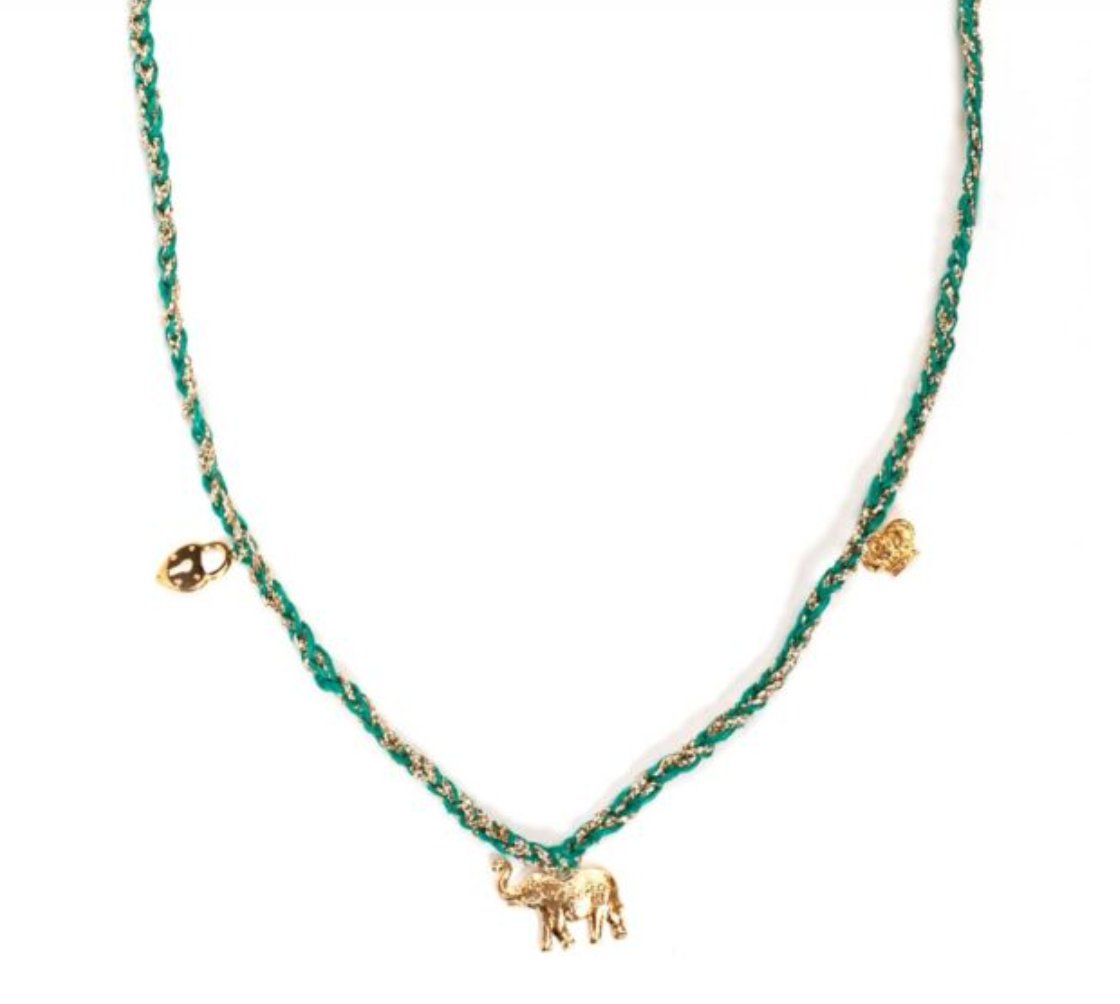 Frida Long Necklace Medium, Three Charms