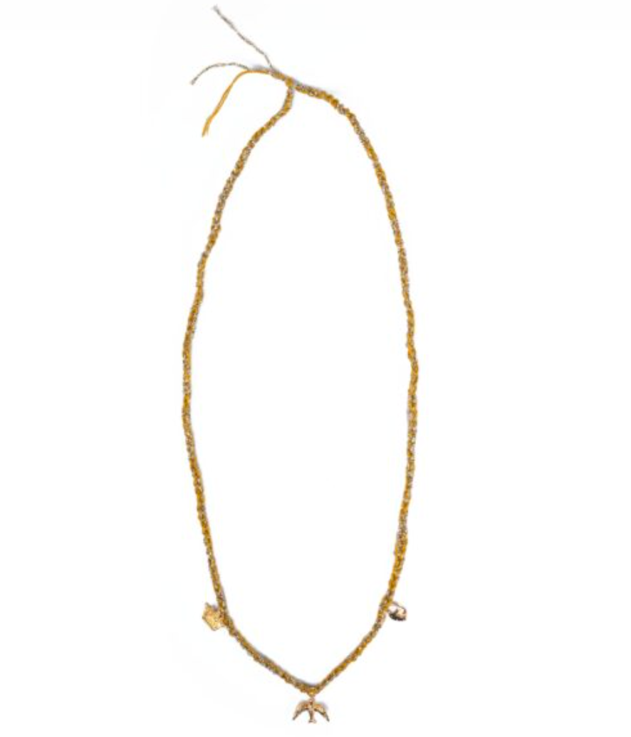 Frida Long Necklace Medium, Three Charms