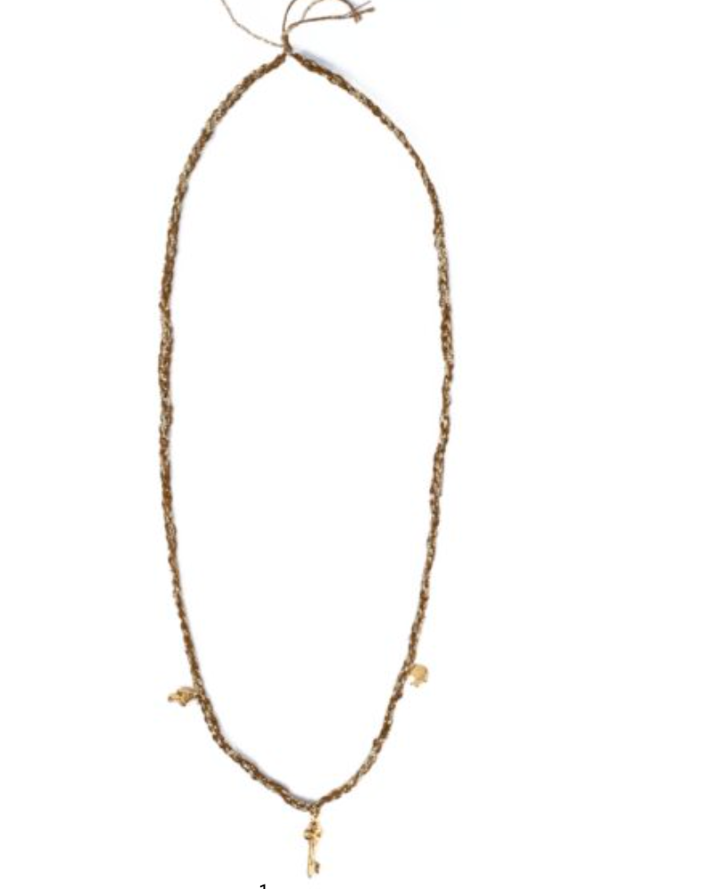 Frida Long Necklace Medium, Three Charms