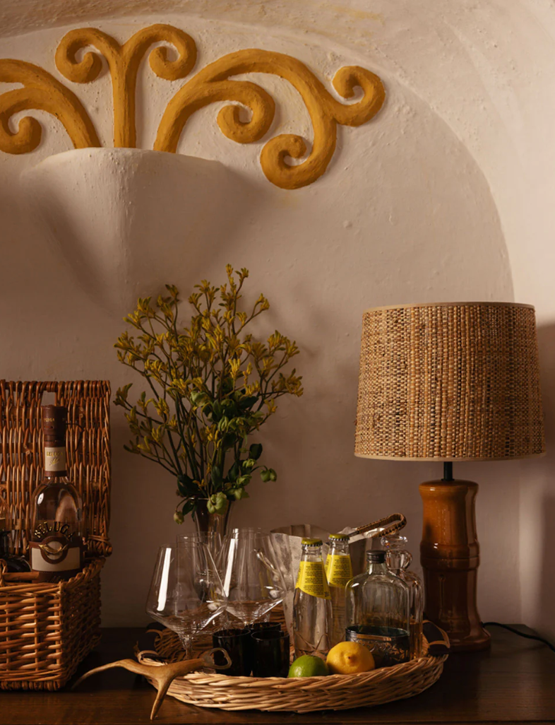 House of Capricorn Bambu Yellow Ceramic Lamp - Homebody Denver