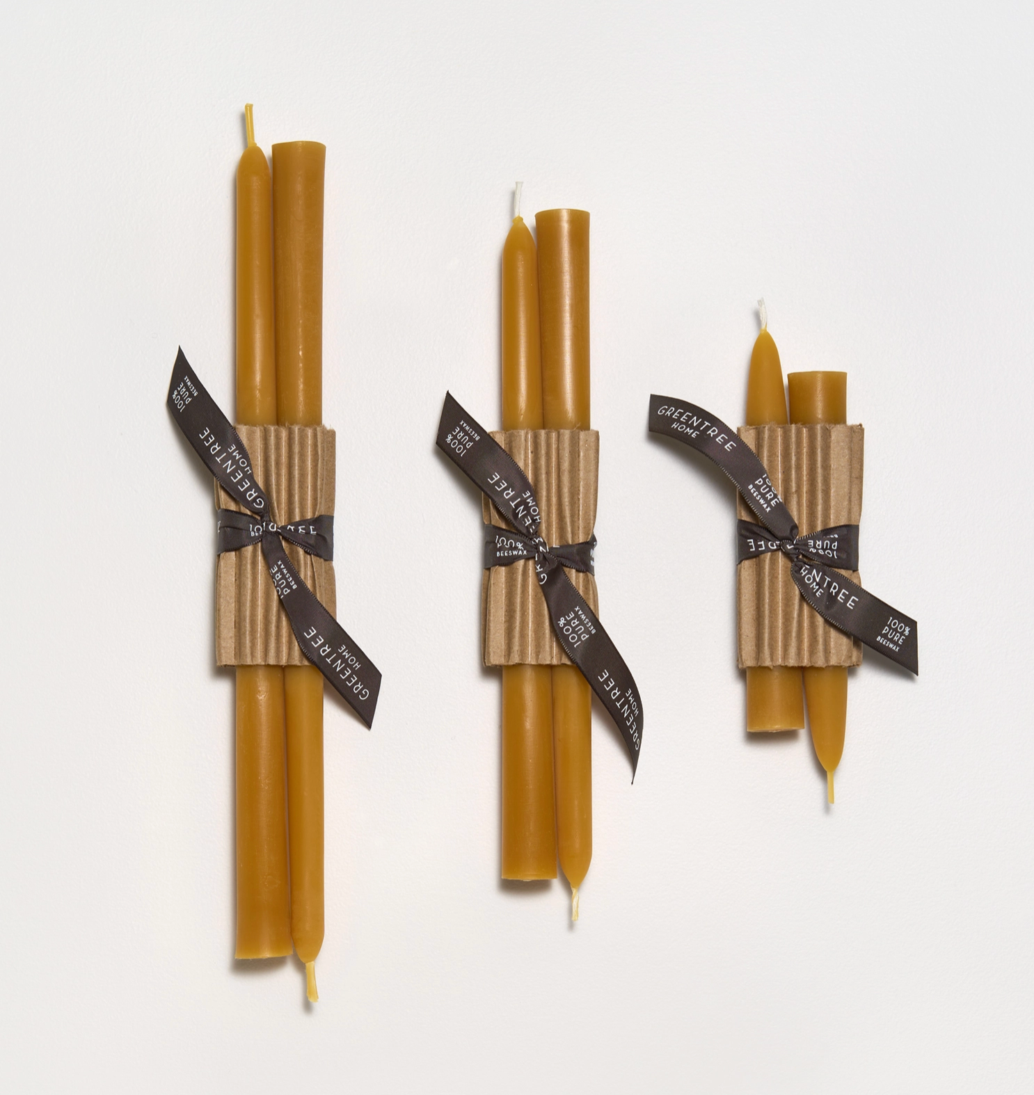 Pair of Everyday Beeswax Taper Candles 12"