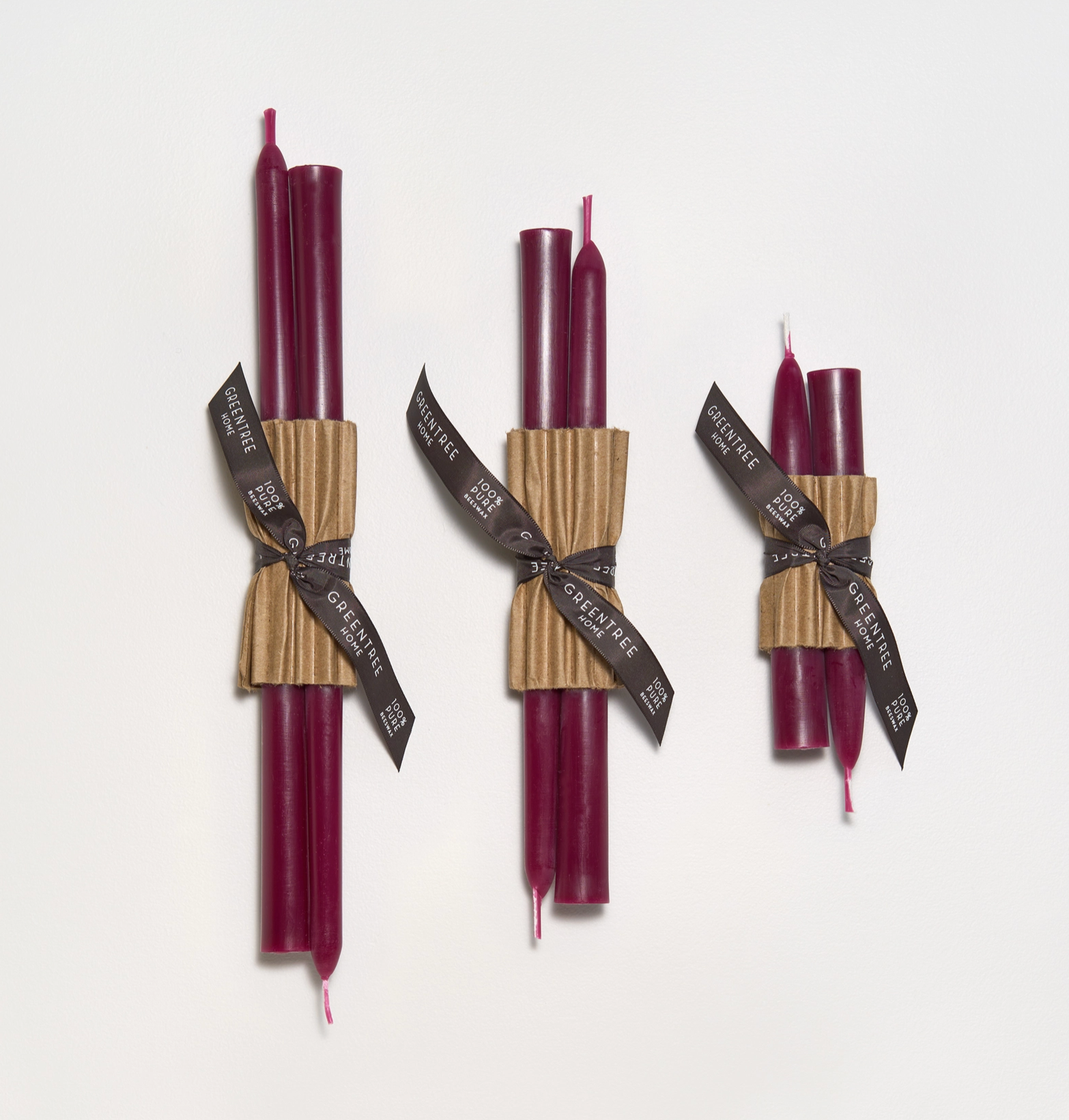 Pair of Everyday Beeswax Taper Candles 12"
