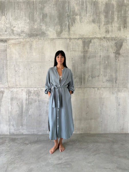 Sinar Dress Long,100% Cotton Crinkled Gauze, One Size