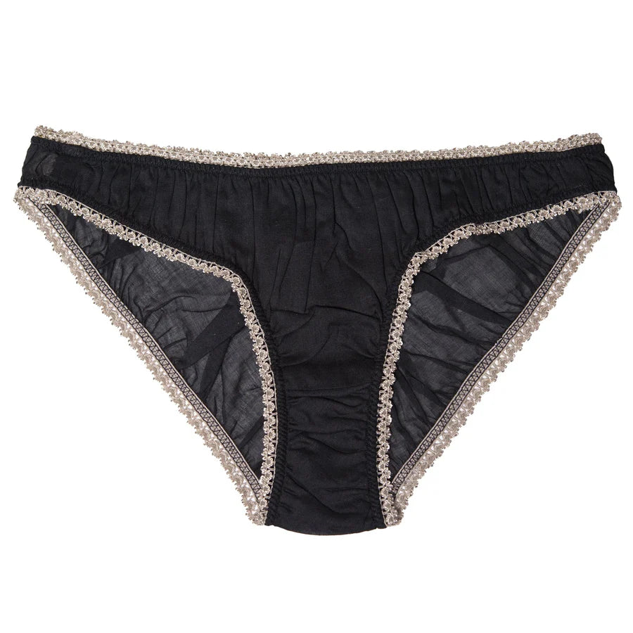 100% Organic Cotton Panties with Lace Trim