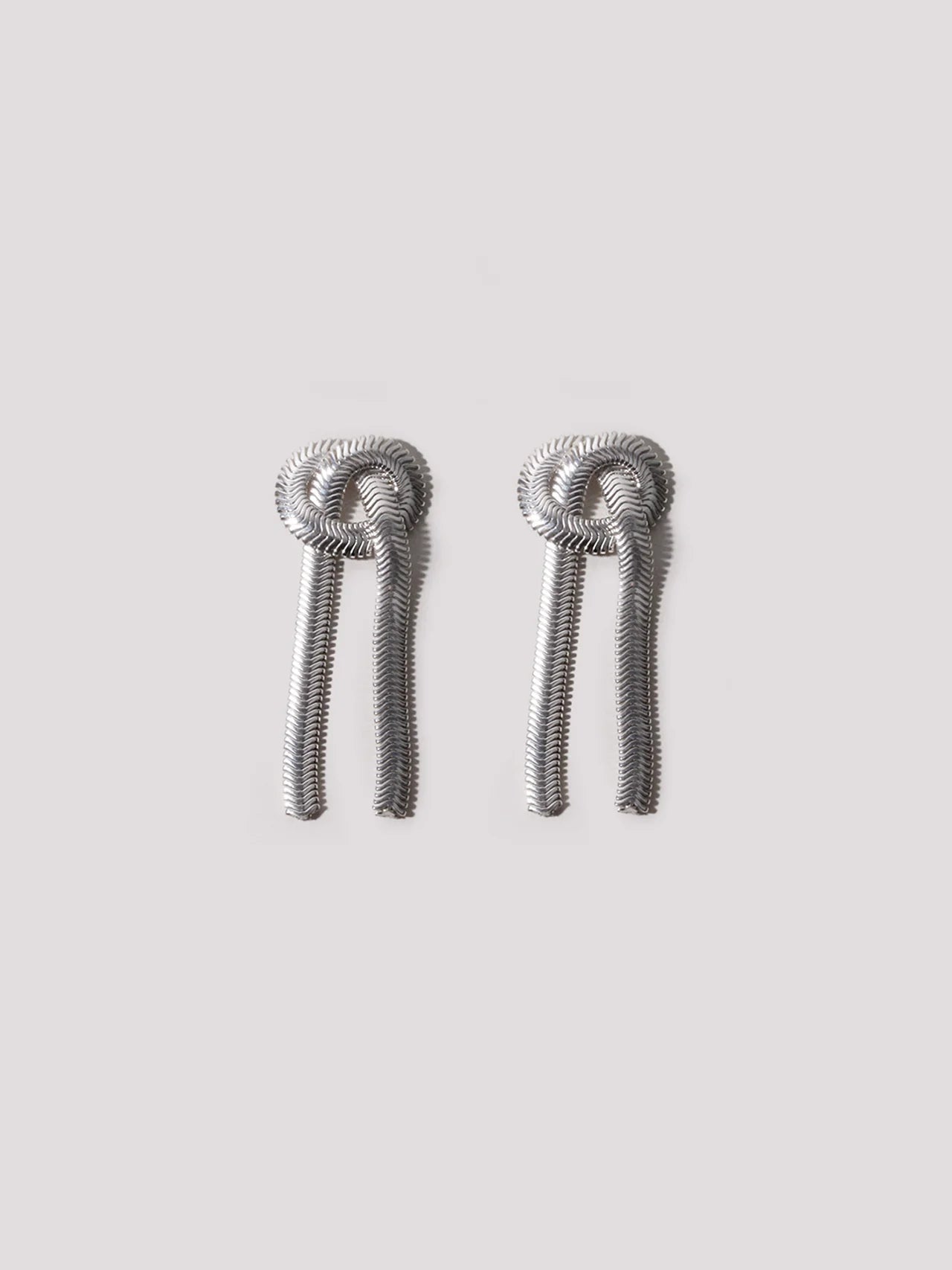 Loren Stewart Pair XL Ribbon Earrings Sterling Silver