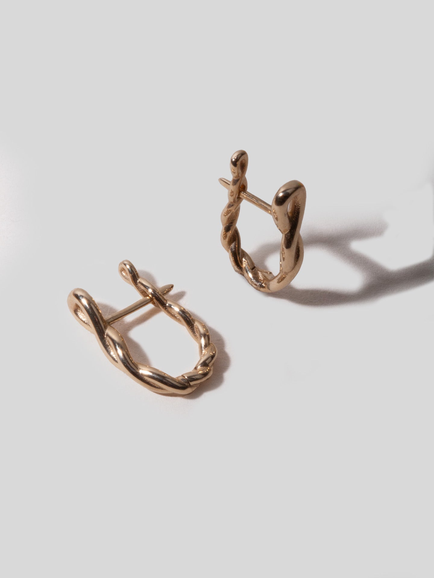 Loren Stewart Pair Linaea Latch Hoop Earrings 14kt YG
