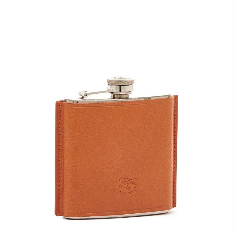 Il Bisonte Cowhide & Stainless Steel Hip Flask - Homebody Denver