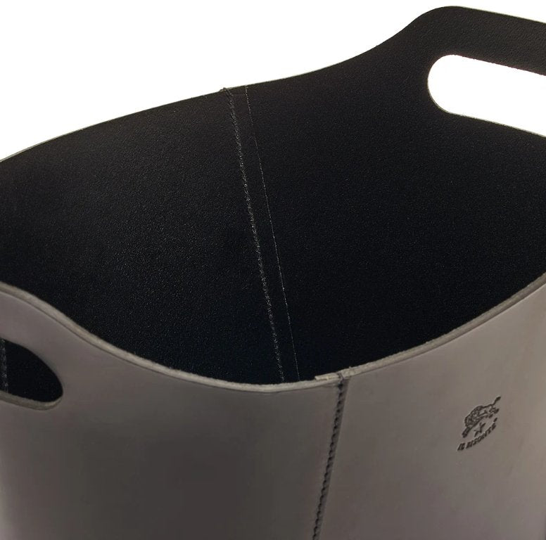 Il Bisonte Cowhide Storage Basket 13" x 7" x 8" - Homebody Denver