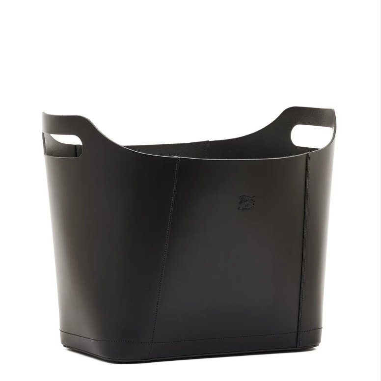 Il Bisonte Cowhide Storage Basket 16" x 14" x 8" - Homebody Denver