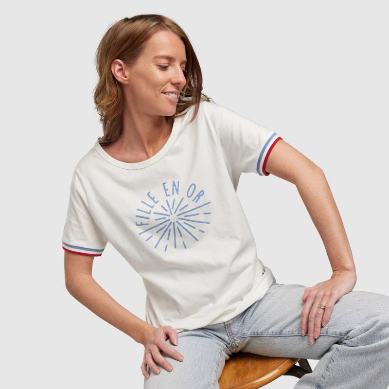 Ladies T-Shirt "Fille En Or", Off White - Homebody Denver