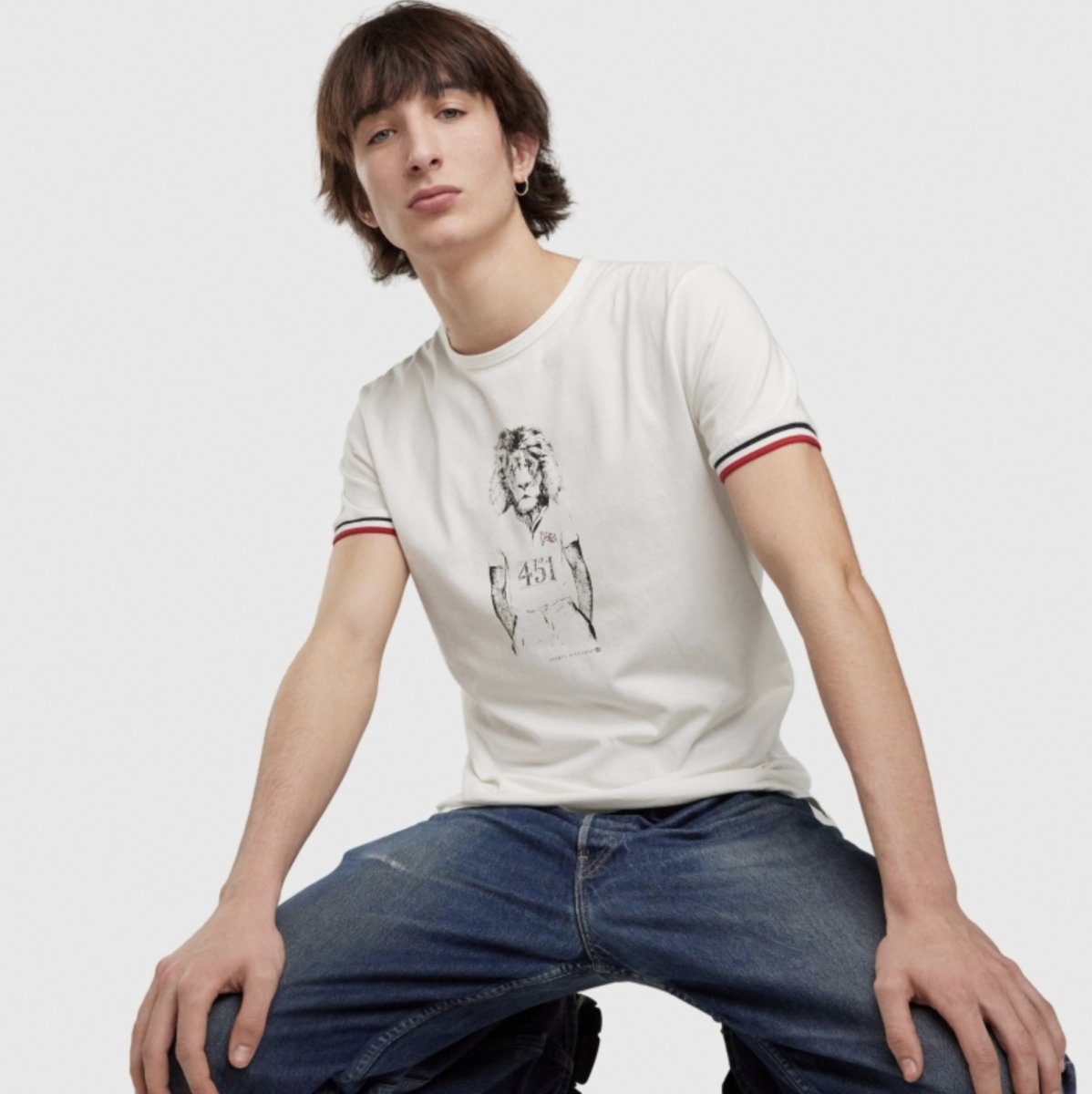 Men's T-Shirt GB Lion, Natural White - Homebody Denver